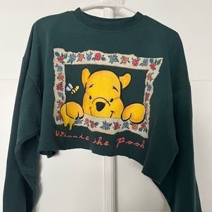 Vintage Winnie The Pooh Crop Top Long Sleeve Disney